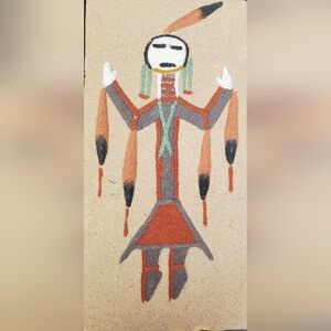 Night Chant Navajo Sand Painting Native American Female Signed Teddy Toledo